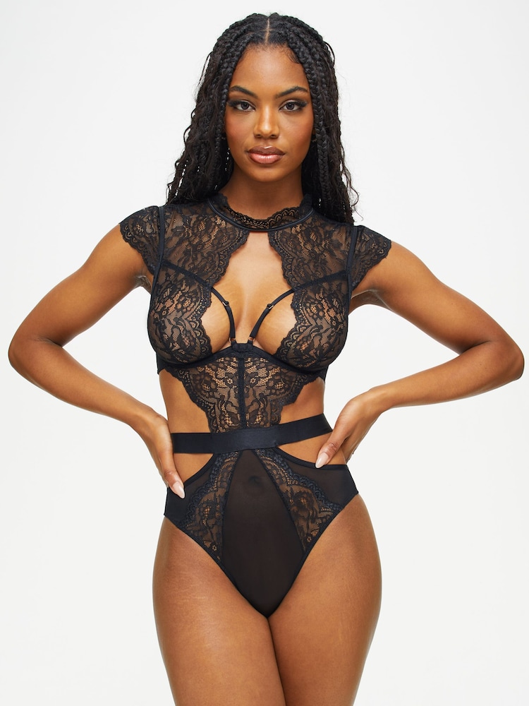 Negro - Bodi de encaje y cuello alto Zalia de Ann Summers - Imagen 1 de 5 Negro - Bodi de encaje y cuello alto Zalia de Ann Summers - Imagen 1 de 5