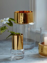 LSA International Gold Aurum Vase Lantern H30cm - Image 1 of 4