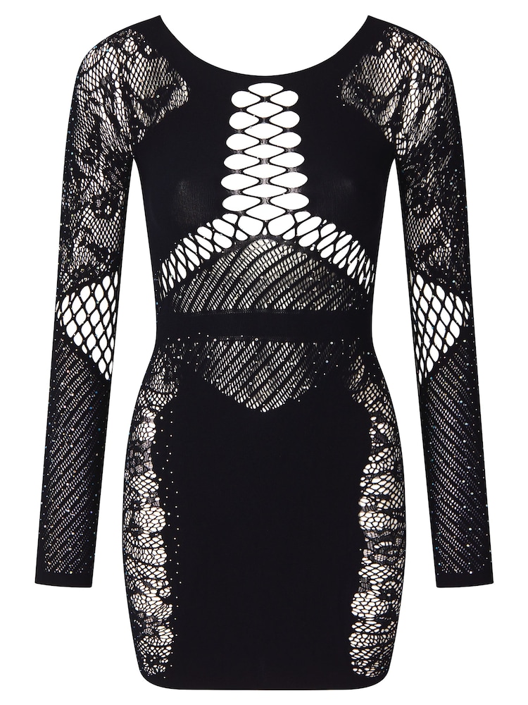 Ann Summers Black Paisley Diamanté Dress - Image 5 of 5
