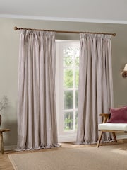 Yard Beetroot Hebden Stripe Blackout/Thermal Pencil Pleat Curtains - Image 2 of 4