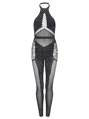 Ann Summers Bodystocking mit Paisley-Muster und Schmuckverzierung - Bild 4 von 4