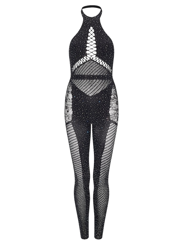 Ann Summers Bodystocking mit Paisley-Muster und Schmuckverzierung - Bild 4 von 4