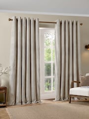 Yard Grey Hebden Striped Blackout/Thermal Eyelet Curtains - Image 2 of 4