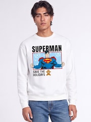 Brands In DC Comics Superman Save The Holiday Christmas Sweatshirt - תמונה 1 מתוך 3