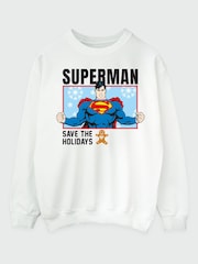 Brands In DC Comics Superman Save The Holiday Christmas Sweatshirt - תמונה 2 מתוך 3
