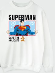Brands In DC Comics Superman Save The Holiday Christmas Sweatshirt - תמונה 3 מתוך 3
