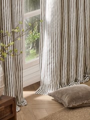 Yard Forest Green Hebden Stripe Blackout/Thermal Pencil Pleat Curtains - Image 3 of 4