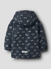 Name It Blue Boys Tractor Printed Shower Proof Jacket - Image 2 of 5