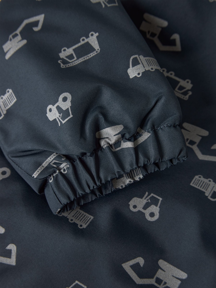 Name It Blue Boys Tractor Printed Shower Proof Jacket - Image 5 of 5 Name It Blue Boys Tractor Printed Shower Proof Jacket - Image 5 of 5