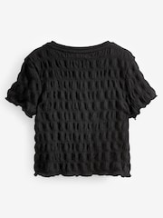 Black Textured T-Shirt (3-16yrs) - Image 5 of 5