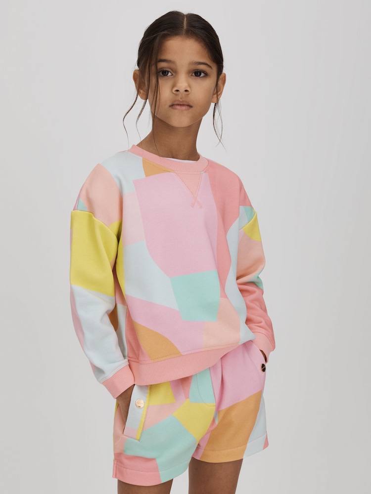 Reiss Multi Jessie Junior Crew Neck Jumper and Shorts Set - Image 1 of 8
