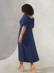 Live Unlimited Curve - Navy Blue Bardot Maxi Dress - Image 2 of 4