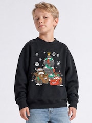 Rags & Rascals Black Disney Cars Christmas Sweatshirt - Image 1 of 4