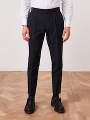 Navy Blue Slim Fit Suit Trousers - Image 1 of 7