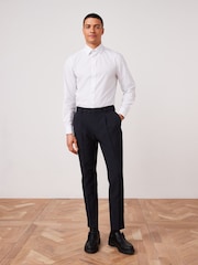 Navy Blue Slim Fit Suit Trousers - Image 2 of 7
