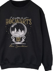Brands In Black Harry Potter Rather Stay At Hogwarts Christmas Sweatshirt - Image 3 of 4