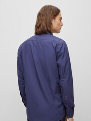BOSS Dark Blue Regular Fit Poplin Shirt - Image 2 of 6