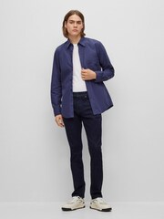 BOSS Dark Blue Regular Fit Poplin Shirt - Image 3 of 6