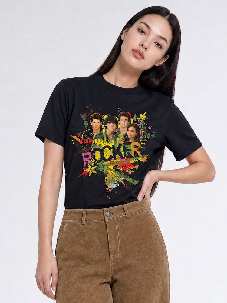 Brands In Black Disney Camp Rock Rockers Boyfriend Fit T-Shirt - Image 1 of 4