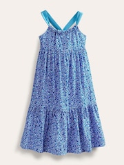 Boden Blue Tiered Printed Jersey Dress - Image 1 of 3
