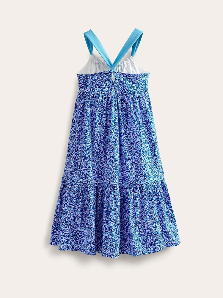 Boden Blue Tiered Printed Jersey Dress - Image 2 of 3