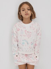 Reiss Pink Jessie 4-9 yrs Crew Neck Jumper and Shorts Set - Image 1 of 7