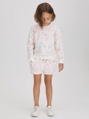 Reiss Pink Jessie 4-9 yrs Crew Neck Jumper and Shorts Set - Image 3 of 7