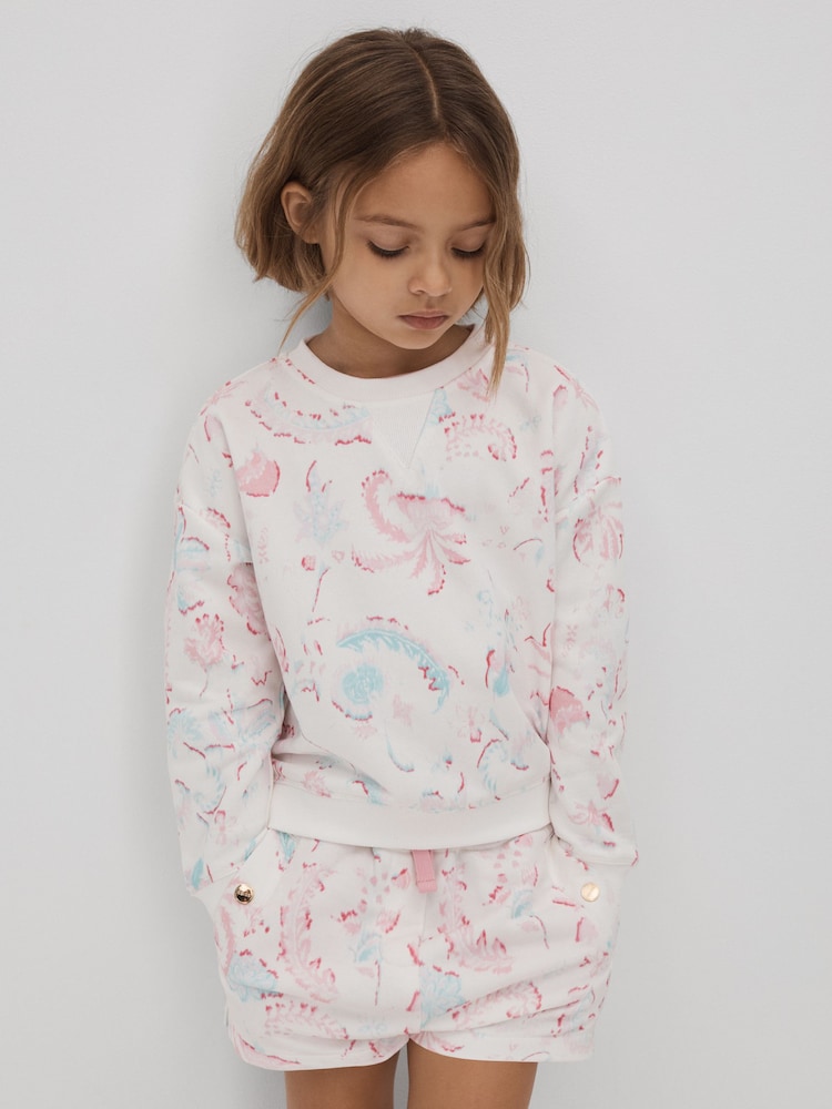 Reiss Pink Jessie 13-14 yrs Crew Neck Jumper and Shorts Set - Image 1 of 7