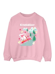 Rags & Rascals Pink Christmas Collage Sweatshirt - Image 2 of 4