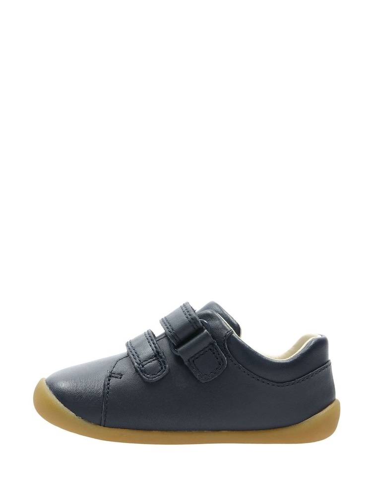 Clarks Blue Standard Fit (F) Leather First Walker Craft Toddler Shoes - Image 2 of 7 Clarks Blue Standard Fit (F) Leather First Walker Craft Toddler Shoes - Image 2 of 7