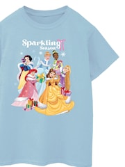 Rags & Rascals Blue Disney Princesses Christmas T-Shirt - Image 3 of 4