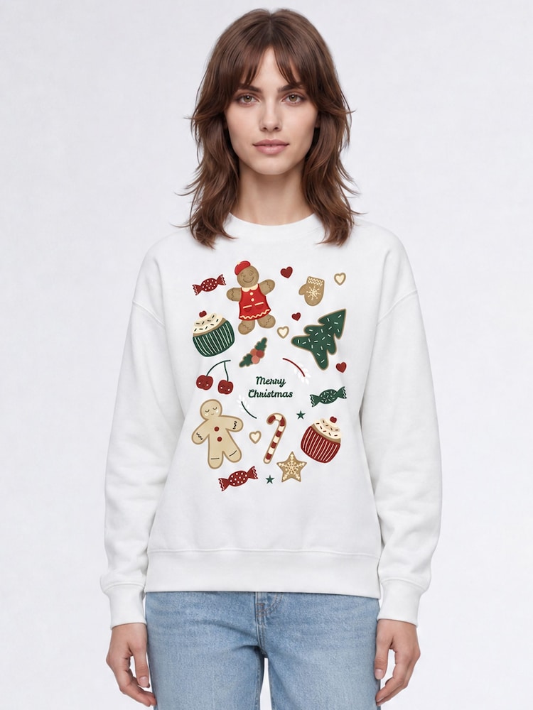 Brands In White Christmas Icons Sweatshirt - Image 1 of 4