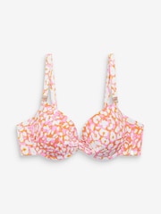 Peach Pink Padded Underwired Top Shape and Tummy Control Bikini Top - Image 4 of 4