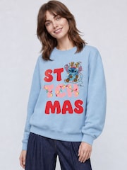 Brands In Blue Disney Lilo & Stitch Stitchmas Christmas Sweatshirt - Image 1 of 4