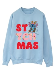 Brands In Blue Disney Lilo & Stitch Stitchmas Christmas Sweatshirt - Image 2 of 4