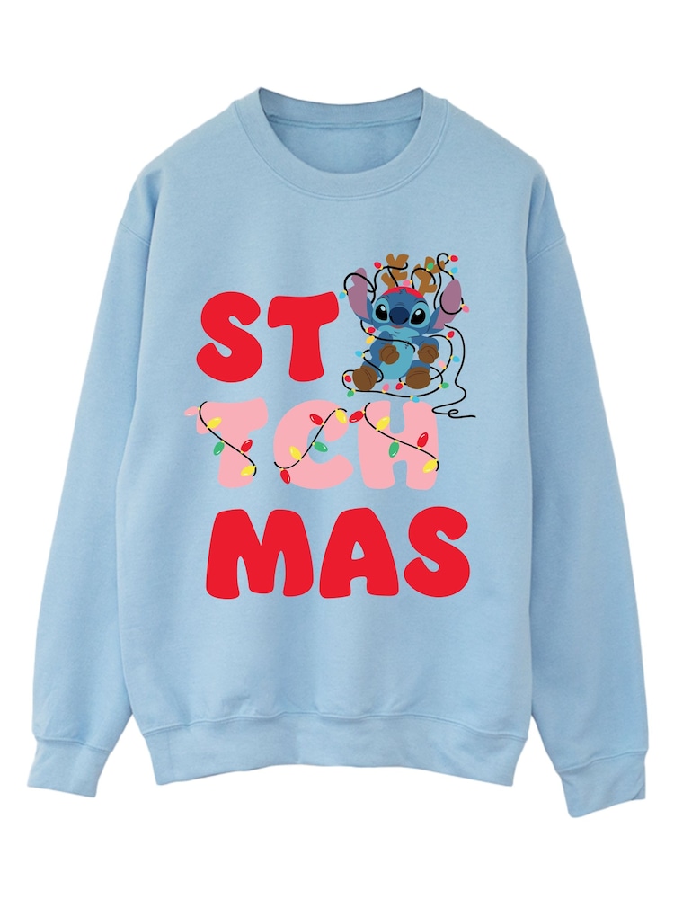 Brands In Blue Disney Lilo & Stitch Stitchmas Christmas Sweatshirt - Image 2 of 4