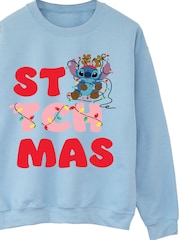 Brands In Blue Disney Lilo & Stitch Stitchmas Christmas Sweatshirt - Image 3 of 4