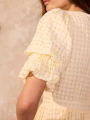 Mint Velvet Yellow Checked Midi Dress - Image 5 of 8