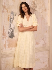 Mint Velvet Yellow Checked Midi Dress - Image 6 of 8
