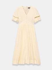 Mint Velvet Yellow Checked Midi Dress - Image 7 of 8