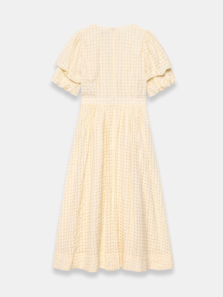 Mint Velvet Yellow Checked Midi Dress - Image 8 of 8