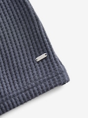Navy Cosy Waffle Long Sleeve Pyjamas - Image 10 of 11