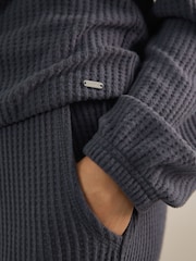 Navy Cosy Waffle Long Sleeve Pyjamas - Image 5 of 11