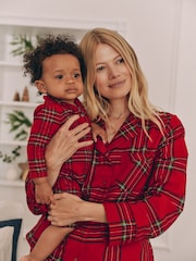 Red Check Matching Family Womens Christmas Flannel 100% Cotton Pyjamas - Image 2 of 9