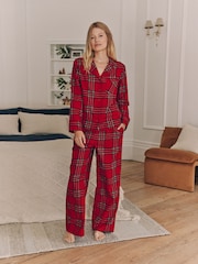Red Check Matching Family Womens Christmas Flannel 100% Cotton Pyjamas - Image 3 of 9
