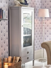 Laura Ashley Pale Charcoal Henshaw 1 Door 2 Drawer Display Unit - Image 1 of 5