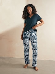Navy Woodland 100% Cotton Short Sleeve Pyjamas - Image 2 of 9
