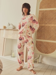Pink Floral 100% Cotton Long Sleeve Pyjamas - Image 2 of 6