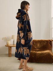 Navy Blue Hamish The Highland Cow Oversized Blanket Hoodie - Image 3 of 6