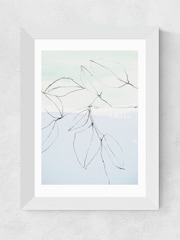 East End Prints Brown Leaves On Pastel Blue & Mint Print by Iris Lehnhardt - Image 3 of 3